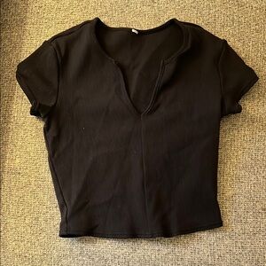 ALO Yoga Black Ribbed Crop Top